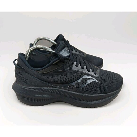 Saucony Shoes - Saucony Women's Triumph 21 Sneaker All Black 7.5 Running Shoes Comfort